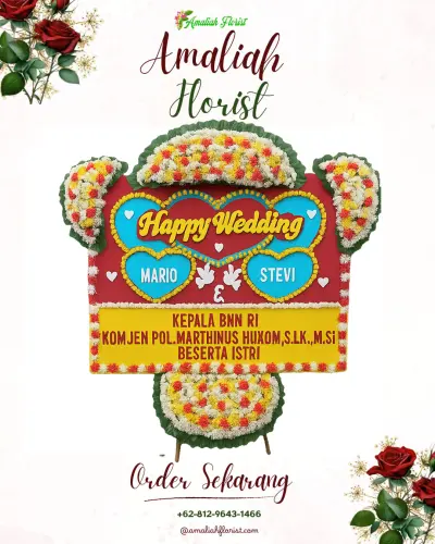Karangan Papan Bunga Pernikahan di Belian